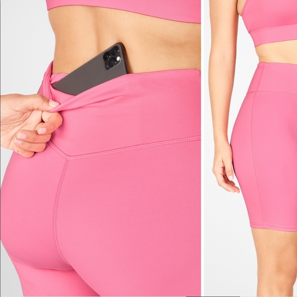 Fabletics Anywhere High-Waisted Short 9” Pink Rouge - Picture 8 of 9